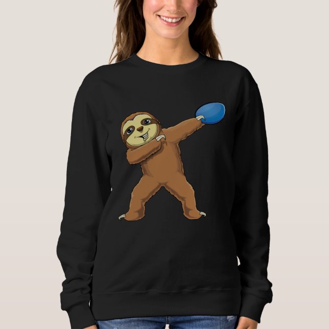 Dabbing Sloth Dab Disc Golf  Girls Womens Sweatshirt (Front)