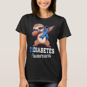Dabbing Sloth Diabetes Awareness Type 1 Diabetes B T-Shirt