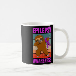 Dabbing Sloth Epilepsy Seizures Awareness Ribbon Coffee Mug
