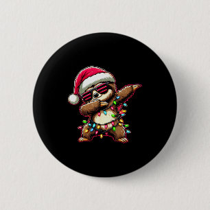 Dabbing Sloth Xmas For Kids Boys Girl Sloth Lover  6 Cm Round Badge
