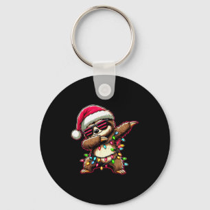 Dabbing Sloth Xmas For Kids Boys Girl Sloth Lover  Key Ring