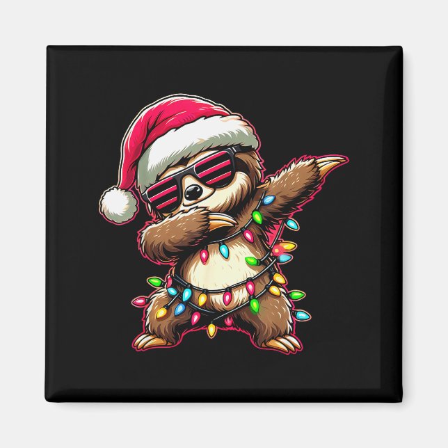 Dabbing Sloth Xmas For Kids Boys Girl Sloth Lover  Magnet (Front)