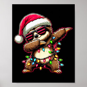 Dabbing Sloth Xmas For Kids Boys Girl Sloth Lover  Poster