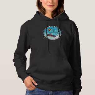 Dabbing Snowboard Parrot I Blue Indian Ringneck Hoodie