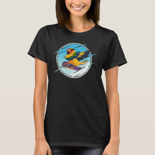 Dabbing Snowboard Parrot I Sun Conure T-Shirt