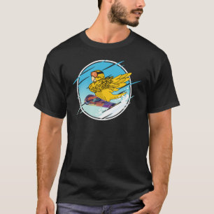 Dabbing Snowboard Parrot I Yellow Lutino Budgie Bu T-Shirt