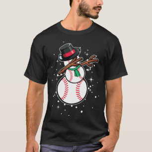 Dabbing Snowman Baseball Funny Christmas baseball  T-Shirt