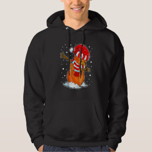 Dabbing Snowman Basketball Ball Christmas Santa Bo Hoodie