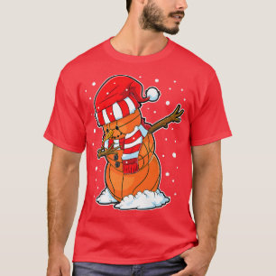 Dabbing Snowman Basketball Ball Christmas Santa Bo T-Shirt