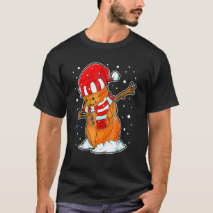 Dabbing Snowman Basketball Ball Christmas Santa Bo T-Shirt