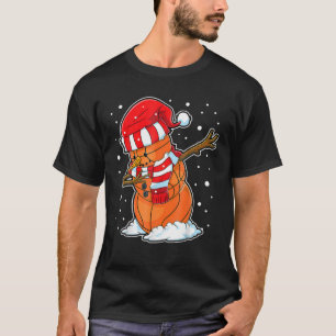 Dabbing Snowman Basketball Ball Christmas Santa Bo T-Shirt