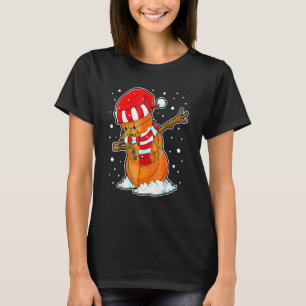 Dabbing Snowman Basketball Ball Christmas Santa Bo T-Shirt