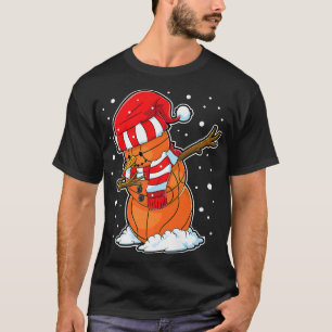 Dabbing Snowman Basketball Ball Christmas Santa Bo T-Shirt