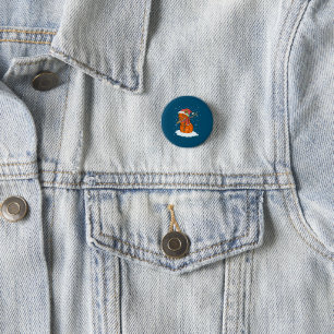 Dabbing Snowman Basketball Ball Tee Christmas Sant 3 Cm Round Badge