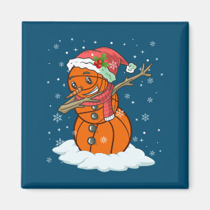 Dabbing Snowman Basketball Ball Tee Christmas Sant Magnet