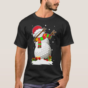 Dabbing Snowman Golf Ball Santa Christmas Pajama X T-Shirt