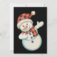 Dabbing Snowman Lumberjack Buffalo Plaid Christmas