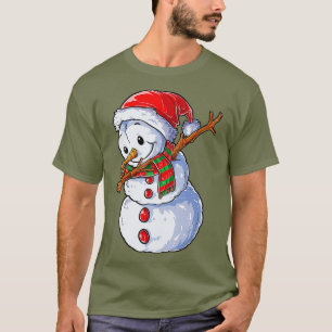 Dabbing Snowman Santa Christmas Kids Boys Men T-Shirt
