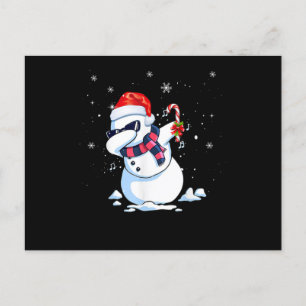 Dabbing Snowman Santa Christmas.Png Announcement Postcard