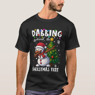 Dabbing Snowman Santa Squad Christmas Tree Boys Me T-Shirt