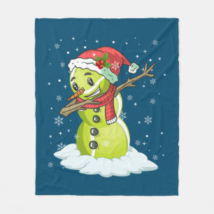 Dabbing Snowman Tennis Ball Tee Christmas Xmas Fleece Blanket