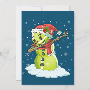 Dabbing Snowman Tennis Ball Tee Christmas Xmas Invitation