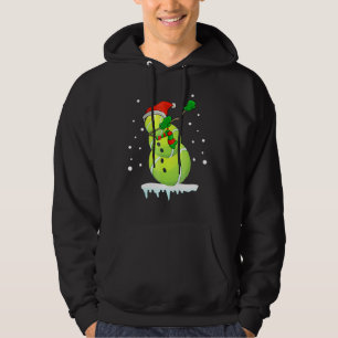Dabbing Snowman Tennis Fun Christmas Gif Hoodie