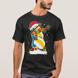 Dabbing Snowman Volleyball Ball Santa Christmas Pa T-Shirt