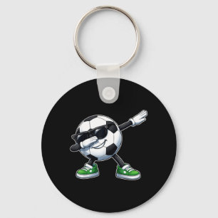 Dabbing Soccer Ball Football Funny Graphic Key Ring