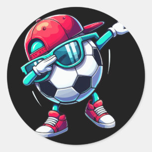Dabbing Soccer Ball Player _1  Classic Round Sticker