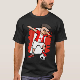 Dabbing Soccer Boy - Canada Jersey Canadian Footll T-Shirt