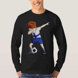 Dabbing Soccer Boy Finland Jersey Finnish Football T-Shirt