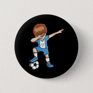 Dabbing Soccer Boy Guatemala Jersey Guatemalan Foo 6 Cm Round Badge