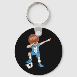 Dabbing Soccer Boy Guatemala Jersey Guatemalan Foo Key Ring