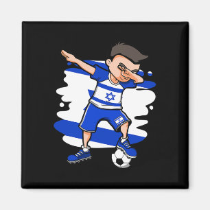 Dabbing Soccer Boy - Israel Jersey Israeli Footll  Magnet