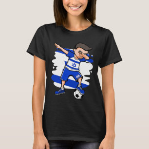 Dabbing Soccer Boy - Israel Jersey Israeli Footll T-Shirt