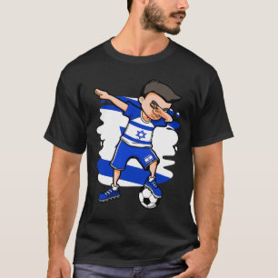 Dabbing Soccer Boy - Israel Jersey Israeli Footll T-Shirt