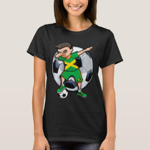 Dabbing Soccer Boy Jamaica Footll Fan Jersey Jamai T-Shirt