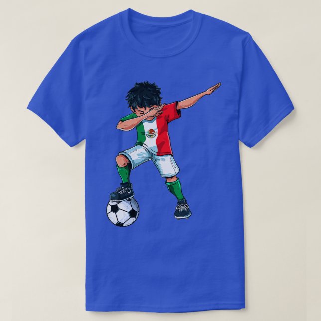 Dabbing Soccer Boy Mexico - Mexican Football Gift  T-Shirt (Design Front)