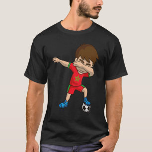 Dabbing Soccer Boy Morocco Flag Moors Peace Mooris T-Shirt