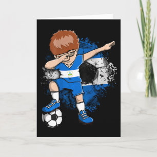 Dabbing Soccer Boy Nicaragua Jersey Nicaragua Foot Card