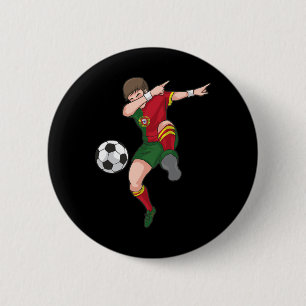 Dabbing Soccer Boy Portugal Footll Shirt Portugues 6 Cm Round Badge