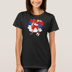 Dabbing Soccer Boy Serbia Jersey Serbian Football T-Shirt
