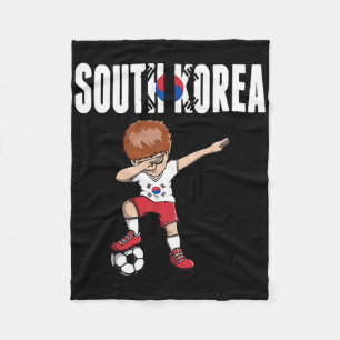 Dabbing Soccer Boy South Korea Soccer Fan Jersey K Fleece Blanket