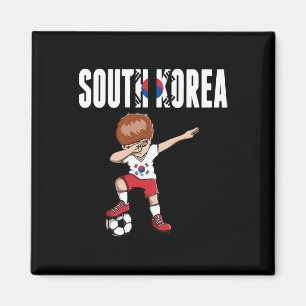 Dabbing Soccer Boy South Korea Soccer Fan Jersey K Magnet