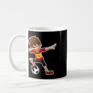Dabbing Soccer Boy Spain Jersey, Spanish Kids Dab Coffee Mug