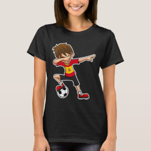 Dabbing Soccer Boy Spain Jersey, Spanish Kids Dab T-Shirt