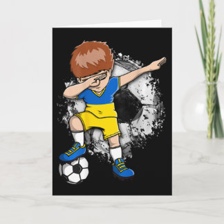 Dabbing Soccer Boy - Ukraine Jersey Ukrainian Foot Card