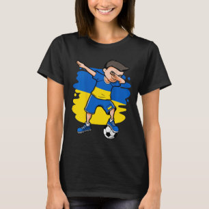 Dabbing Soccer Boy Ukraine Jersey Ukrainian Footll T-Shirt