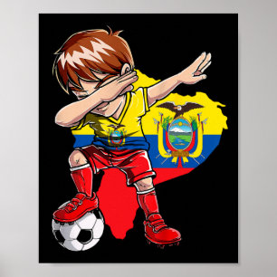Dabbing Soccer Colombia Jersey Boy Colombian Boys Poster